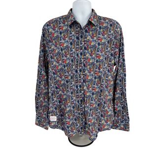 A Fish Named Fred XL‎ Graphic Button Up Shirt Multicolor Long Sleeve
